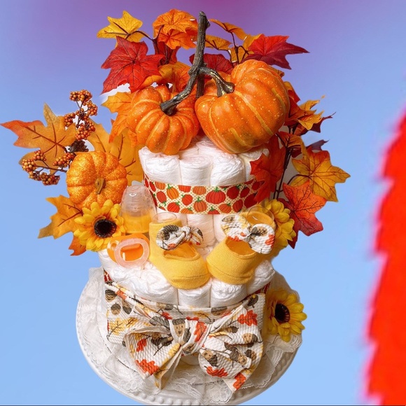 Harvest Diaper Cake Pumpkin Diaper Cake